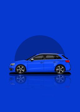 Kunstwagen Audi RS3 blau von D.Crativeart
