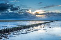 Prachtige lucht boven de waddenzee