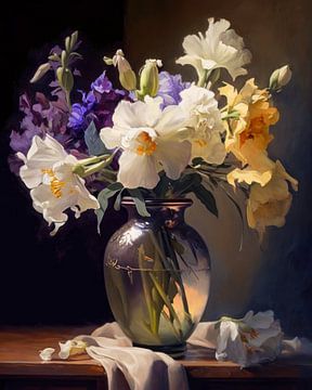 Bloemen in een vaas. van AVC Photo Studio