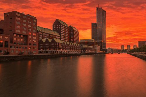 Railroad harbour Rotterdam on fire by Ilya Korzelius