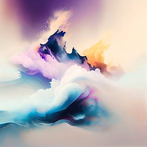 Abstract work with colourful organic shapes