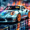 Porsche 911 GT3 RS Silber und Blau Schwarz Akzent von MIROKKU