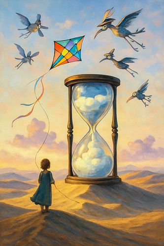 Dream clouds in an hourglass