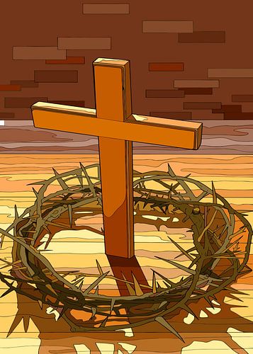 Kruis en doornenkroon Symbool