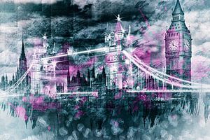Modern-Art LONDON Tower Bridge & Big Ben Composing 