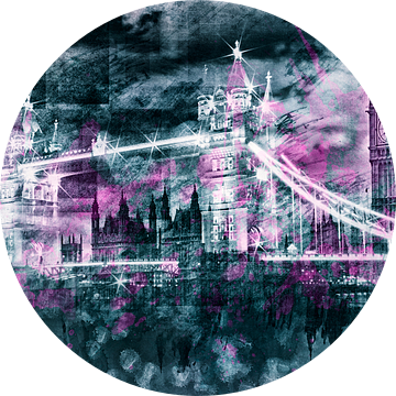 Modern-Art LONDON Tower Bridge & Big Ben Samenstellen  van Melanie Viola