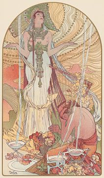 Incantation (Salammbo) (1897) by Alphonse Mucha by Peter Balan