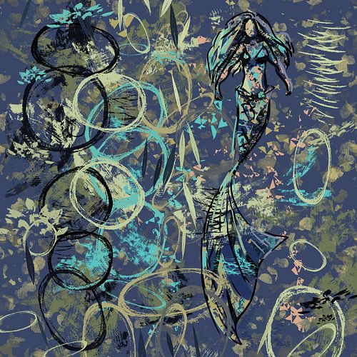 Eigentijds kunstwerk mixed media stijl
