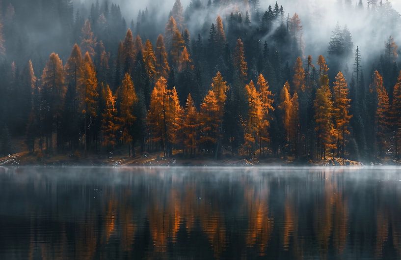 Herfstsprookje in de bergen van fernlichtsicht