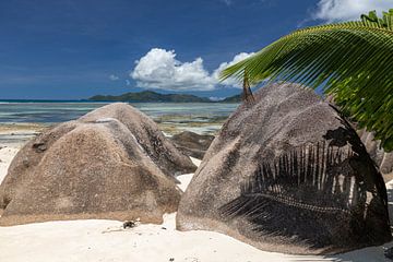 Strand op het Seychelse eiland La Digue van Reiner Conrad