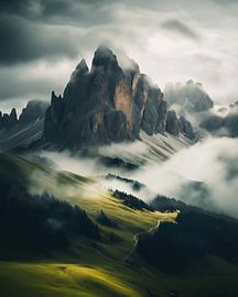 Mountain massif in the Dolomites