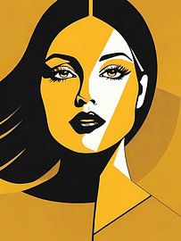 Pop Art Vrouwenportret Abstract Geometrische Kunst van 1xMerch