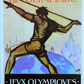De officiële poster voor de Olympische Spelen van 1924 in Parij van Patricia Hofmeester