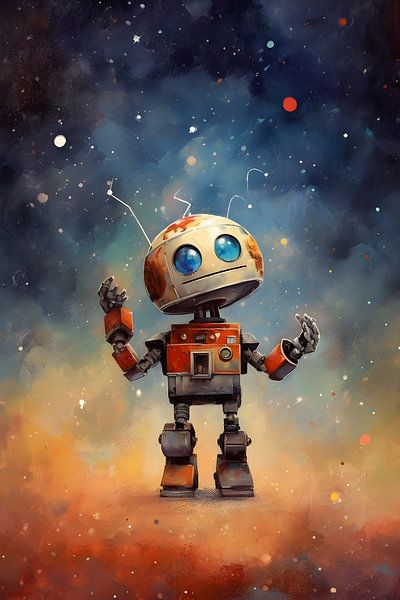Little robot in space by Heike Hultsch