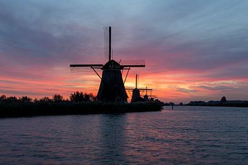 Magnifique lever de soleil à Kinderdijk sur Franca Gielen