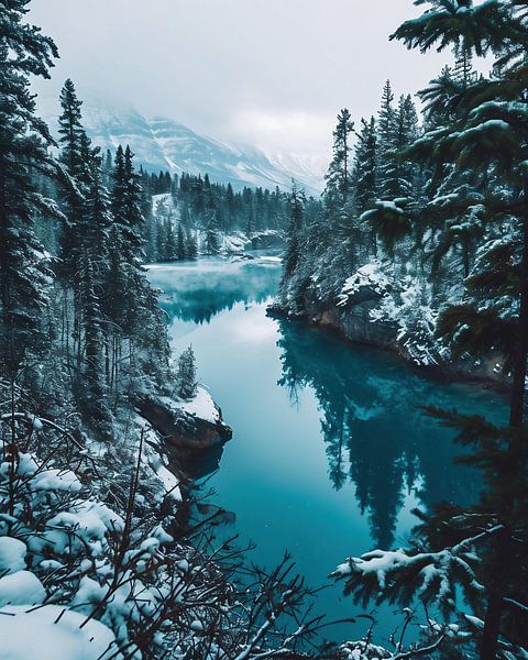 La magie de l'hiver au bord du lac par fernlichtsicht