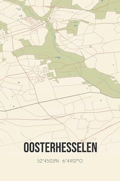 Vintage landkaart van Oosterhesselen (Drenthe) van MijnStadsPoster