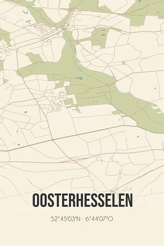 Alte Landkarte von Oosterhesselen (Drenthe)