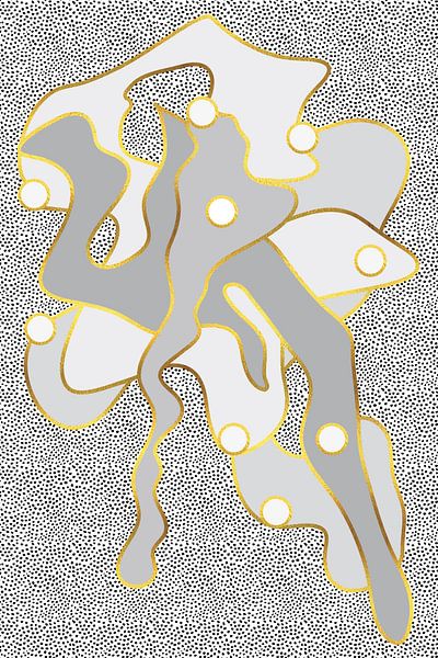 Formes éternelles dorées | gris par Melanie Viola