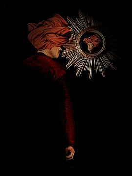 Portret van een man met rode tulband van Borgo San Bernardo