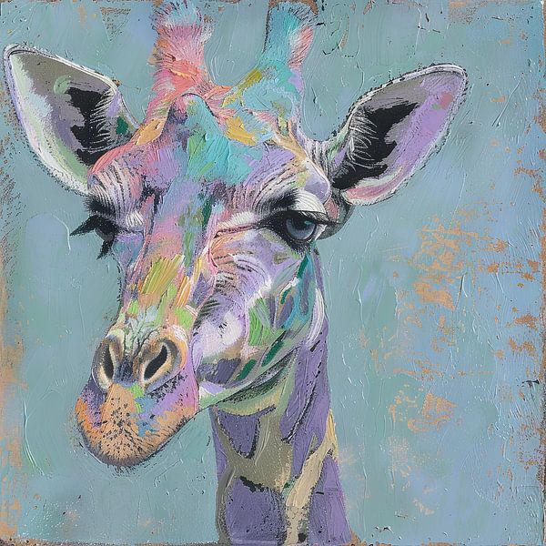 Giraffe Gemälde von Poster Art Shop