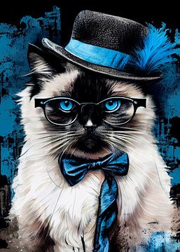 Hipster Katze Pearl #Katze von JBJart Justyna Jaszke
