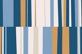 Mozaïek Blauw H3 | Geometrische Kleurvlakken van Menega Sabidussi