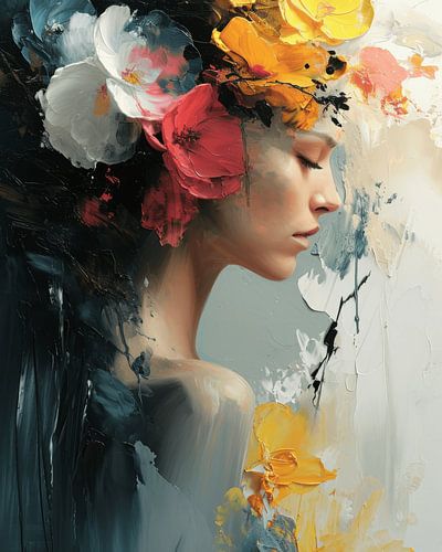 Kleurrijk, modern en abstract portret