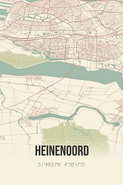Vintage landkaart van Heinenoord (Zuid-Holland) van Rezona