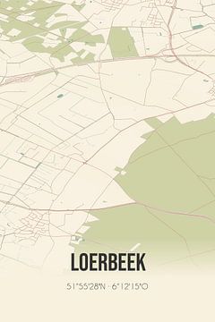 Vintage landkaart van Loerbeek (Gelderland) van MijnStadsPoster