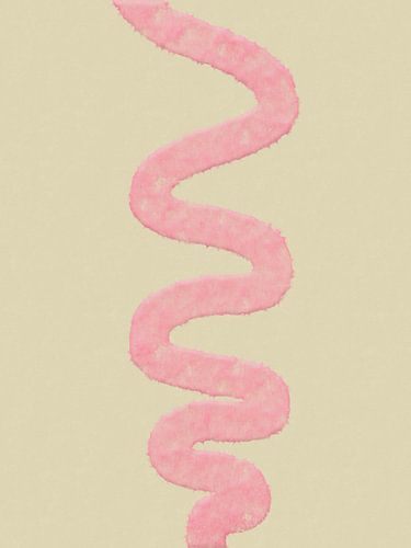 Pink spiral – abstracte kunst in roze op een zandkleurige achtergrond