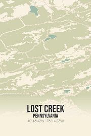 Vintage map of Lost Creek (Pennsylvania), USA. by Prints of Place