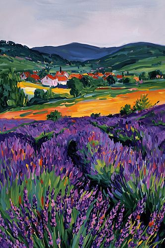 Lavender fields in Mediterranean landscape