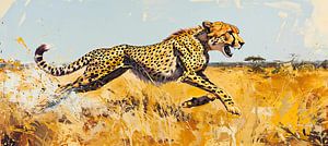 Schilderij Cheetah Snelheid van Kunst Kriebels