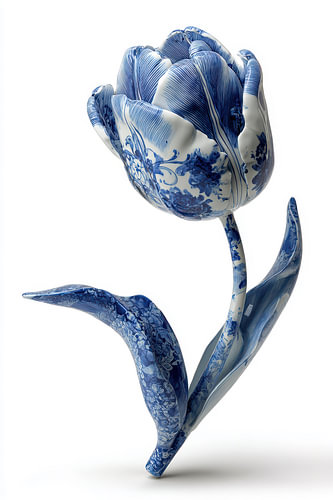 Delfts blauwe tulp, minimalistisch en sereen
