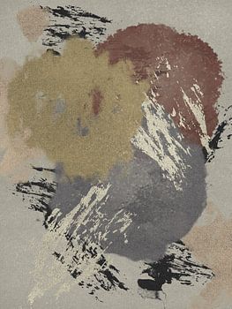 Organic shapes, brushstrokes and textures in earthy colours