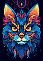 Katze Tier Pop Art Farbe Stil