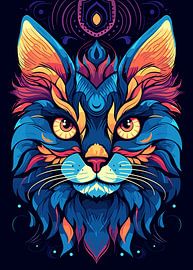 Cat Animal Pop Art Color Style by Cross