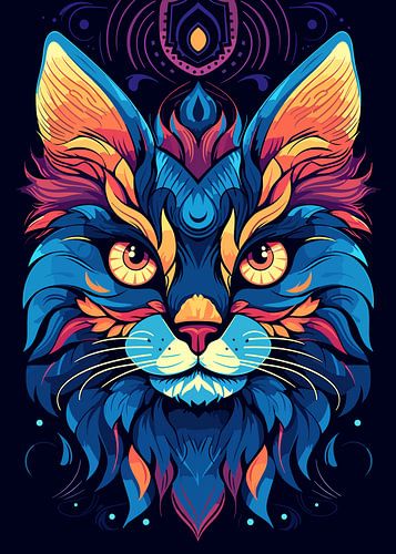 Katze Tier Pop Art Farbe Stil