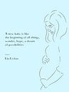 Zwangere Vrouw Lijntekening - Blauw van MDRN HOME thumbnail