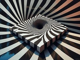 Abstract art with 3d black and white by The Photo Artist