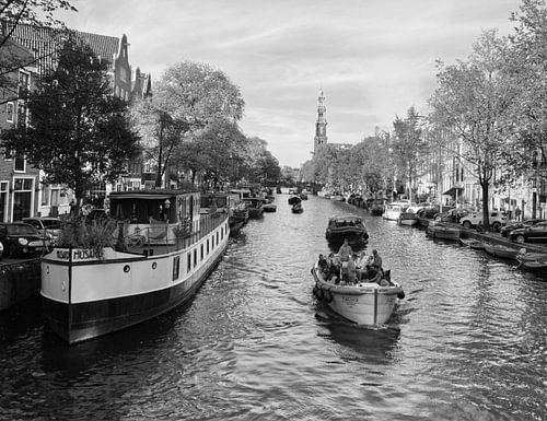 Amsterdam Prinsengracht. Westertoren. Bateaux.
