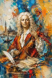 A painting of Antonio Vivaldi, Italian composer and violinist. by Johannes