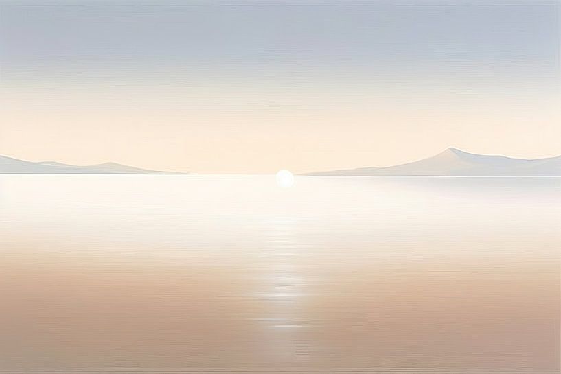 Beige Painting Peaceful Whispers | Horizon by Eye catching paintings