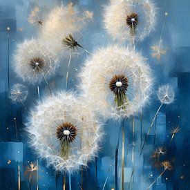 Abstract dandelion field by Petra Dreiling-Schewe