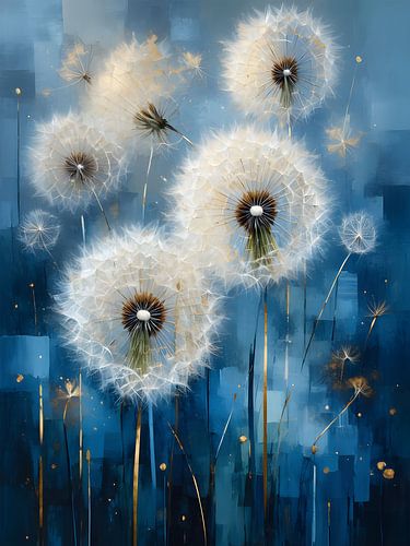 Abstracte paardenbloemenveld