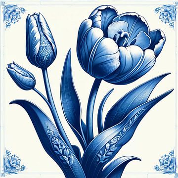 Delfts Blauwe Tulp van Art Studio RNLD