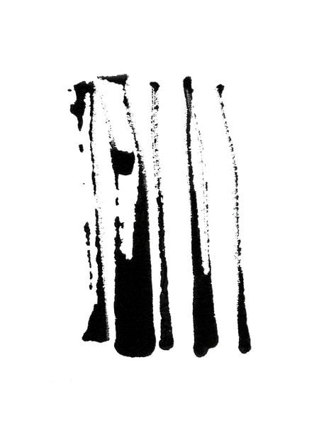 Striche 1 | Minimal Black Ink Abstrakt von Menega Sabidussi