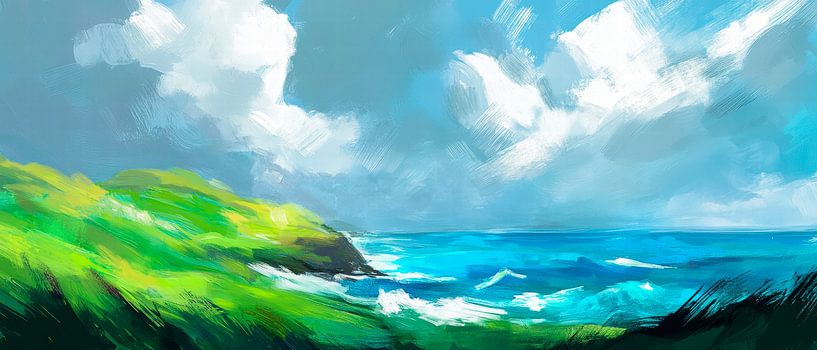 Kustlandschap met wolken van Poster Art Shop