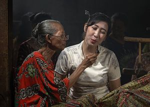 Eine Lektion in Batikherstellung in Lasem